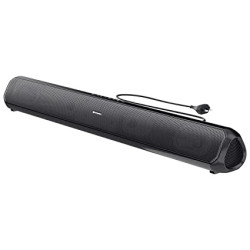  Portronics Sound Slick 7 50W Wireless Soundbar with Aux in 3.5 mm, in-Built Power Cable, Supports USB Flash Drive, Multiple Audio Modes(Black)