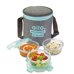 Allo Food Safe Lunch Box Set of 3, Round 390ml