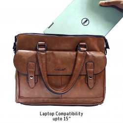 Goblin Plutus Brown PU Leather Office Bag