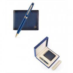 Contemporary Blu Gold Trims BP with Blue Wallet
