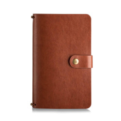 Pennline Quikrite Classic Premium Faux Leather Travel Journal with Replaceable Plain and Lined Quikfill Notebook - Brown