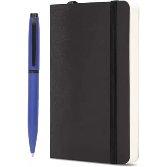 Pennline ATLAS PEN & A6 NOTEBOOK COMBO A6 Gift Set ruled 160 Pages  (Black, Pack of 2)