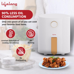 Lifelong 2.5L Air Fryer with  Timer control with Hot Air  Circulation Technology (Black,  LLHF26)